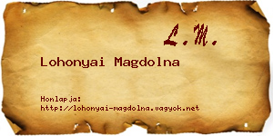 Lohonyai Magdolna névjegykártya